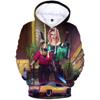 Men's Cyberpunk 2077 Hoodie Adult and Youth Unisex Long Sleeve Pockets