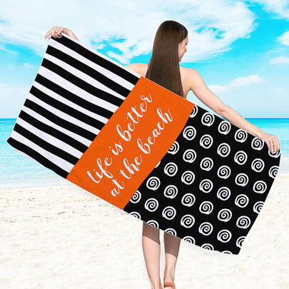 quick dry microfiber beach towel absorbs up to seven times its own weight in liquid, wicking away water and sand, leaving you warm and dry in no time.