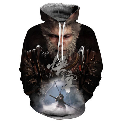 Hot Game Black Myth WuKong Oversized 3d printed Hoodie