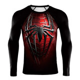 long sleeve crewneck round neck marvel superhero spider man tee shirt for running