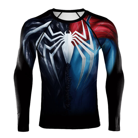 blue red marvel spider man graphic tee shirt for running