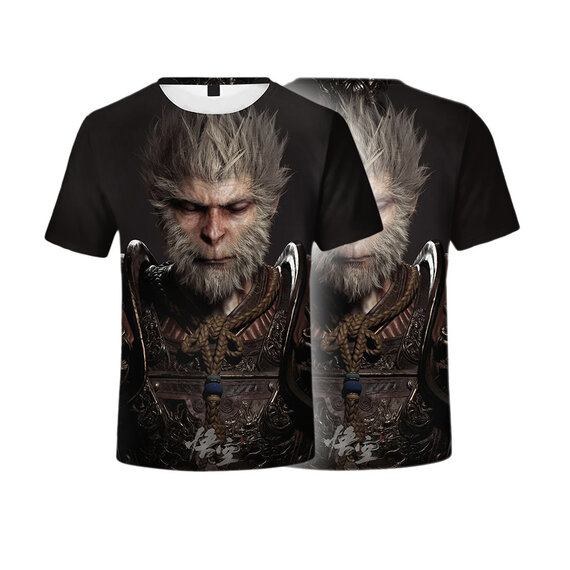 Black Myth Wukong Oversized T-Shirt 2024 Casual Short Sleeve Crewneck