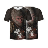 Black Myth Wukong Mystic Unisex Scary Costume Performance Party Halloween Printed Tee