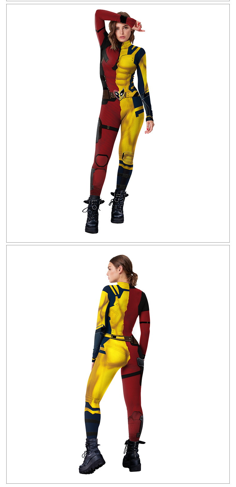 Marvel Superhero Deadpool Wolverine Jumpsuit model show - ladies