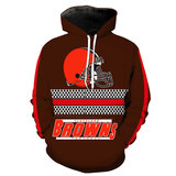 NFL Cleveland Browns Jersey Pullover Hoodie Drawstring