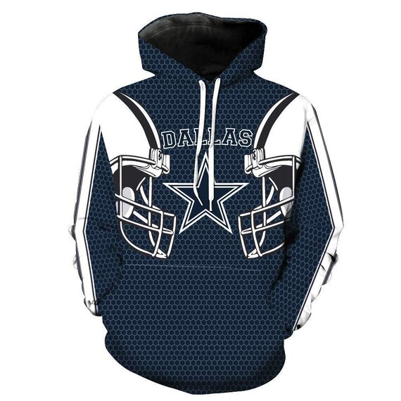 3d printed American football League Team Logo Dallas Cowboys pullover hoodie