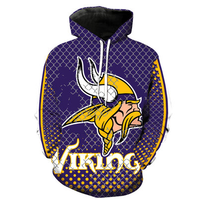 fashion NFL Minnesota Vikings Jersey 3d print Pullover hooded sweatshirt for unisex