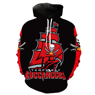 Long sleeve NFL Jersey Tampa bay buccaneers hoodie black Red