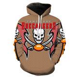 Long Sleeve NFL Jersey Hoodie Tampa Bay Buccaneers 3D print Hooded Sweatshirt Drawstring