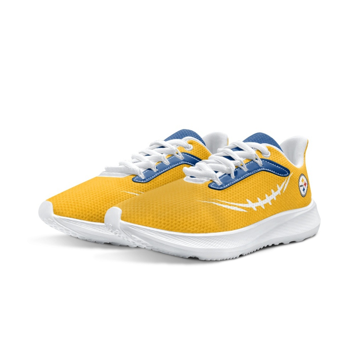 Pittsburgh Steelers road running sport shoes yellow