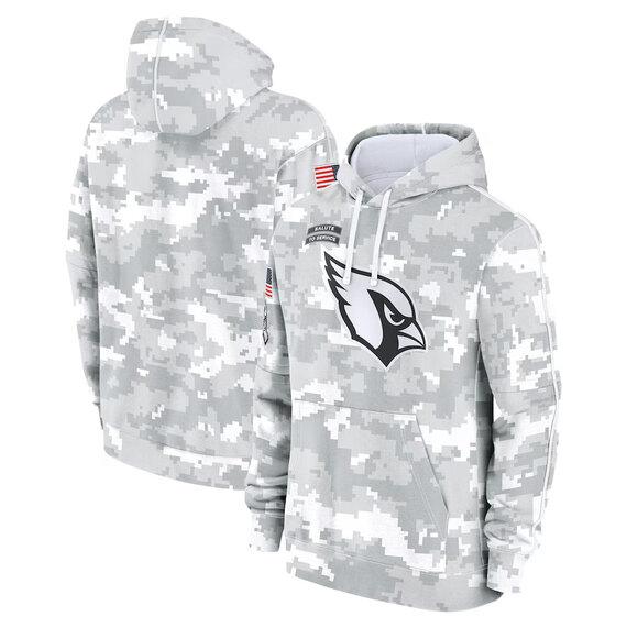 NFL Official licensed merchandise Arizona Cardinals drawstring pullover Hoodie Camo Grey