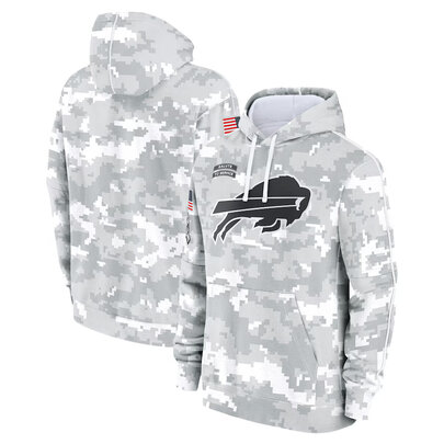 NFL Official licensed merchandise Buffalo Bills drawstring pullover Hoodie Camo Grey