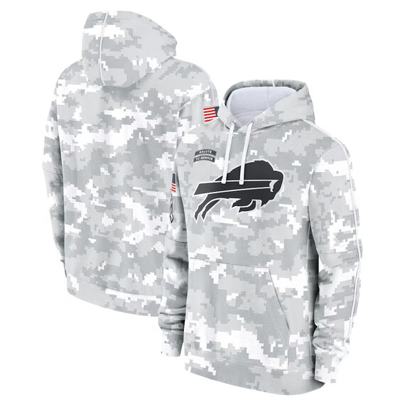 NFL Official licensed merchandise Buffalo Bills drawstring pullover Hoodie Camo Grey