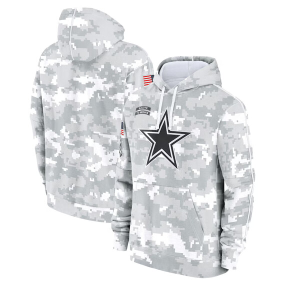 NFL Official licensed merchandise Dallas Cowboys drawstring pullover Hoodie Camo Grey