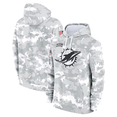 NFL Official licensed merchandise Miami Dolphins drawstring pullover Hoodie Camo Grey