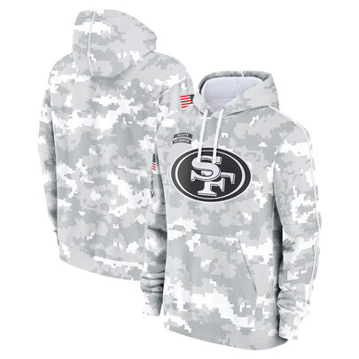 NFL Official licensed merchandise San Francisco 49ers drawstring pullover Hoodie Camo Grey