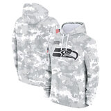 NFL Official licensed merchandise Seattle Seahawks drawstring pullover Hoodie Camo Grey