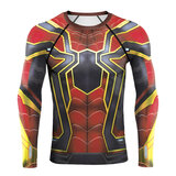 long sleeve spiderman workout tee shirt for men