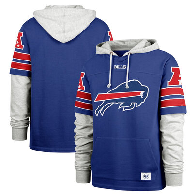 NFL Official licensed merchandise Buffalo Bills Jersey Long Sleeve Hooded Sweatshirt