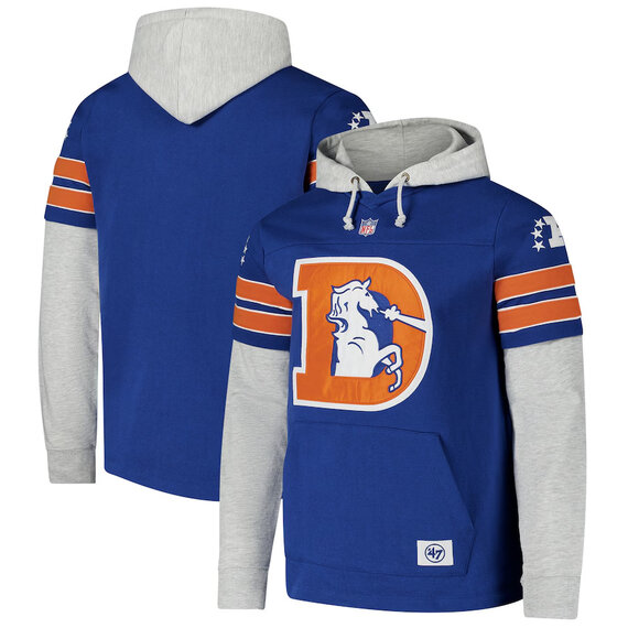 NFL Official licensed merchandise Denver Broncos Jersey Long Sleeve Hooded Sweatshirt