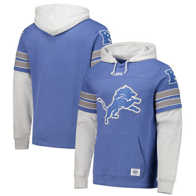 NFL Official licensed merchandise Detroit Lions Jersey Long Sleeve Hooded Sweatshirt