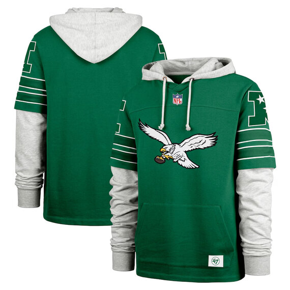 NFL Official licensed merchandise Philadelphia Eagles Jersey Long Sleeve Hooded Sweatshirt