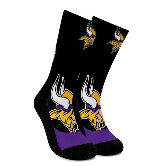 National Football League Team Logos Minnesota Vikings NFL Socks Free size