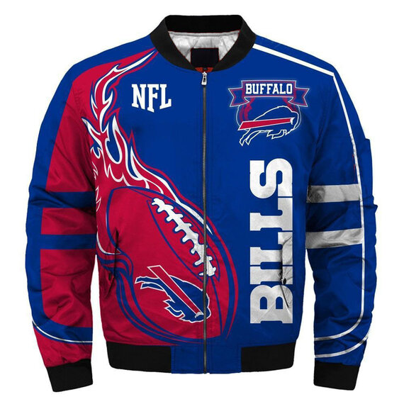 NFL merchandise Buffalo Bills full zip-up Cotton-padded Jacket for cold winter