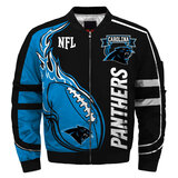 NFL merchandise Carolina Panthers full zip-up Cotton-padded Jacket for cold winter