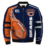 NFL merchandise Chicago Bears full zip-up Cotton-padded Jacket for cold winter