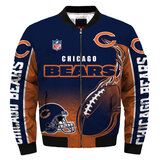 NFL merchandise Chicago Bears full zip-up Cotton-padded Jacket for cold winter