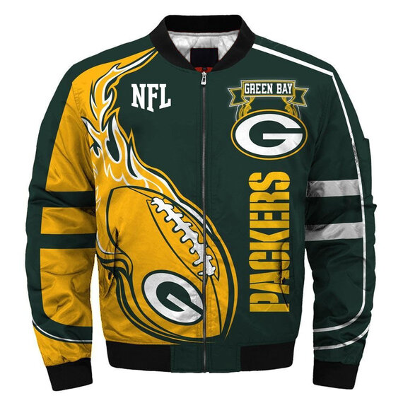 NFL merchandise Green Bay Packer full zip-up Cotton-padded Jacket for cold winter