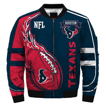 NFL merchandise Houston Texans full zip-up Cotton-padded Jacket for cold winter