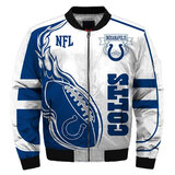 NFL merchandise Indianapolis Colts full zip-up Cotton-padded Jacket for cold winter