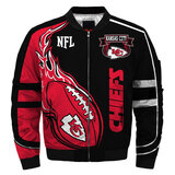 NFL merchandise Kansas City Chiefs full zip-up Cotton-padded Jacket for cold winter