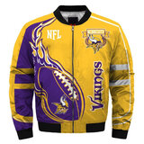 NFL merchandise Minnesota Vikings full zip-up Cotton-padded Jacket for cold winter