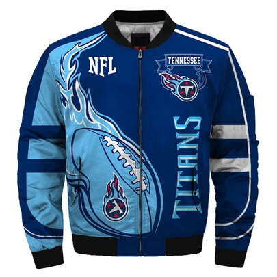 NFL merchandise Tennessee Titans full zip-up Cotton-padded Jacket for cold winter