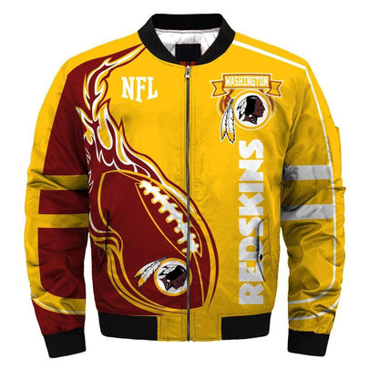 NFL merchandise Washington Redskins full zip-up Cotton-padded Jacket for cold winter