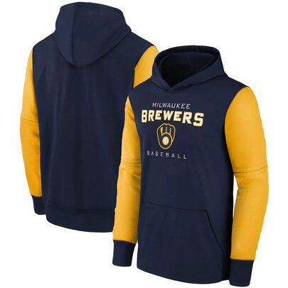 long sleeve MLB Team Hoodie - MLB Gear Milwaukee Brewers Pullover Hoodie